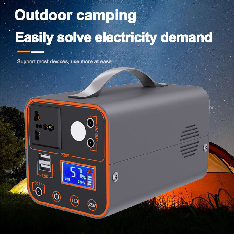 Outdoor Solar Light Panel LiFePO4 Universal Plug PWM Controller Mobile Power 200W Portable Stall Battery Car Backup Start