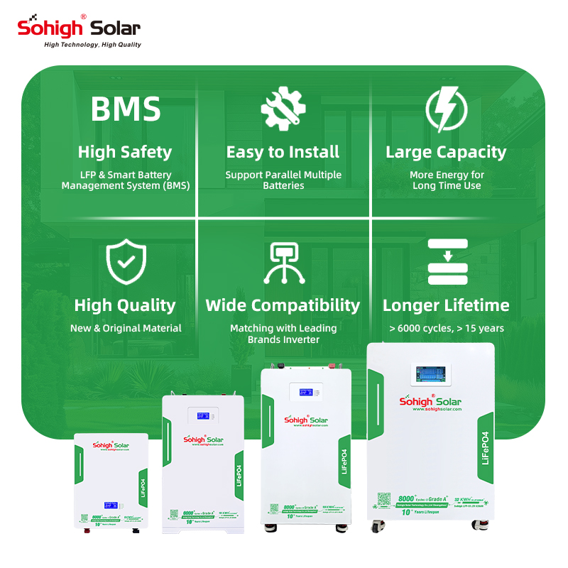 High Quality Longer Lifetime LiFePO4 314Ah 51.2V 16kWh Lithium Battery BMS for Hybrid Wall-Mounted Residential Solar Energy