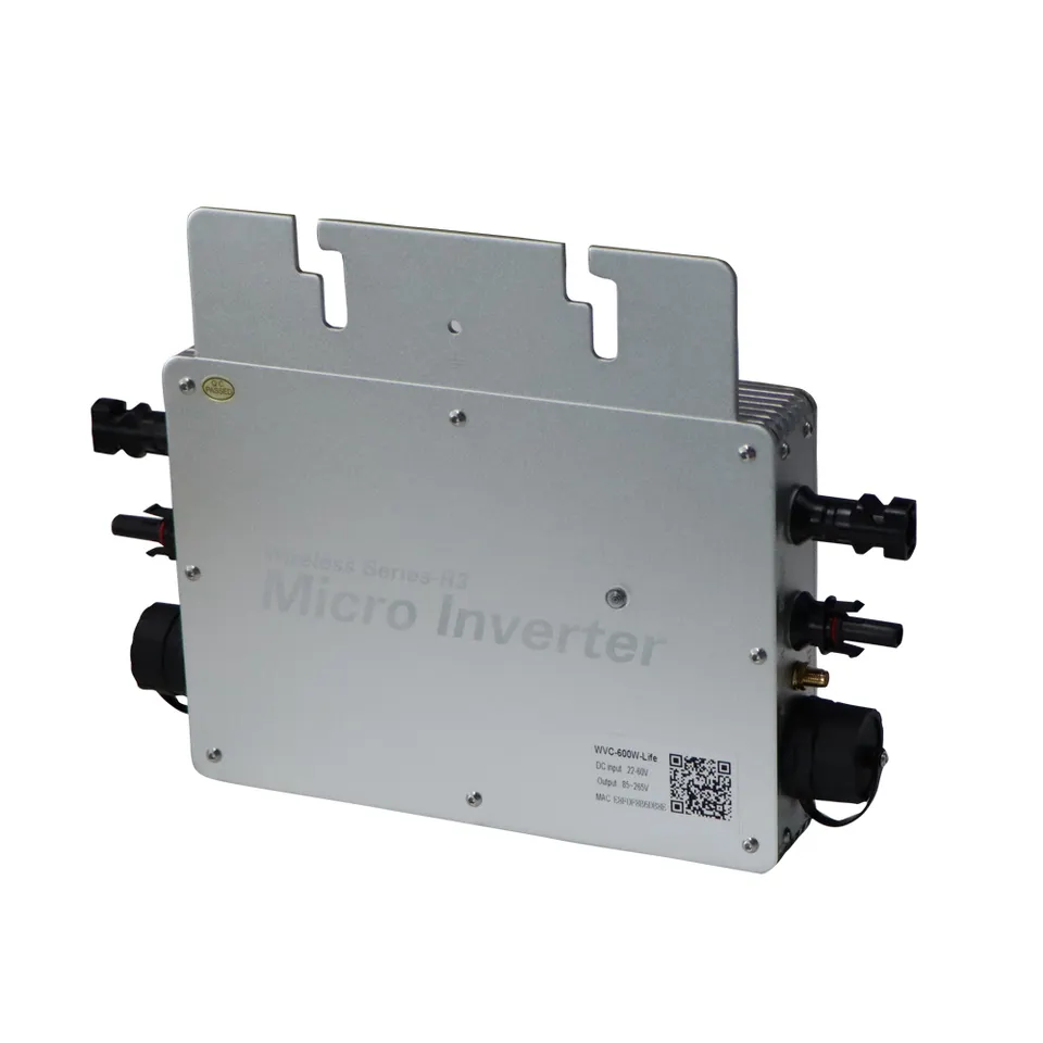 Smart Micro Inverter 600W PV Grid Tie MPPT Solar Panel System with Single Output Wifi Enabled Balcony Use 96.5% Efficiency