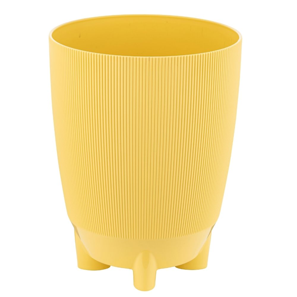 Luna 18 Tall Modern Eco-Friendly Recycled PET Plastic Flowerpot Tray Weather Resistant Stackable Indoor/Outdoor Garden Patio