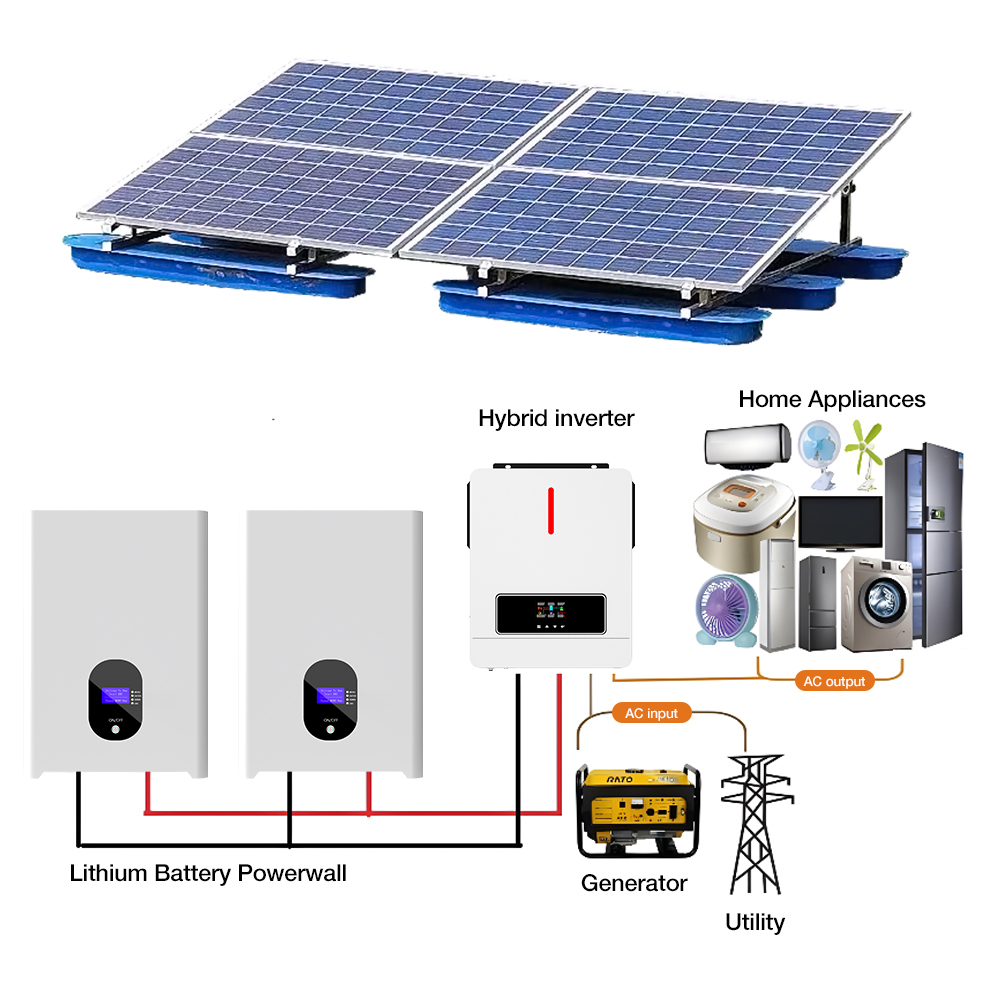 Set Of Solar Panel Wholesale Custom In Stock Hybrid 3kw 5kw 6kw Solar Inverter With Battery Panels Solar System