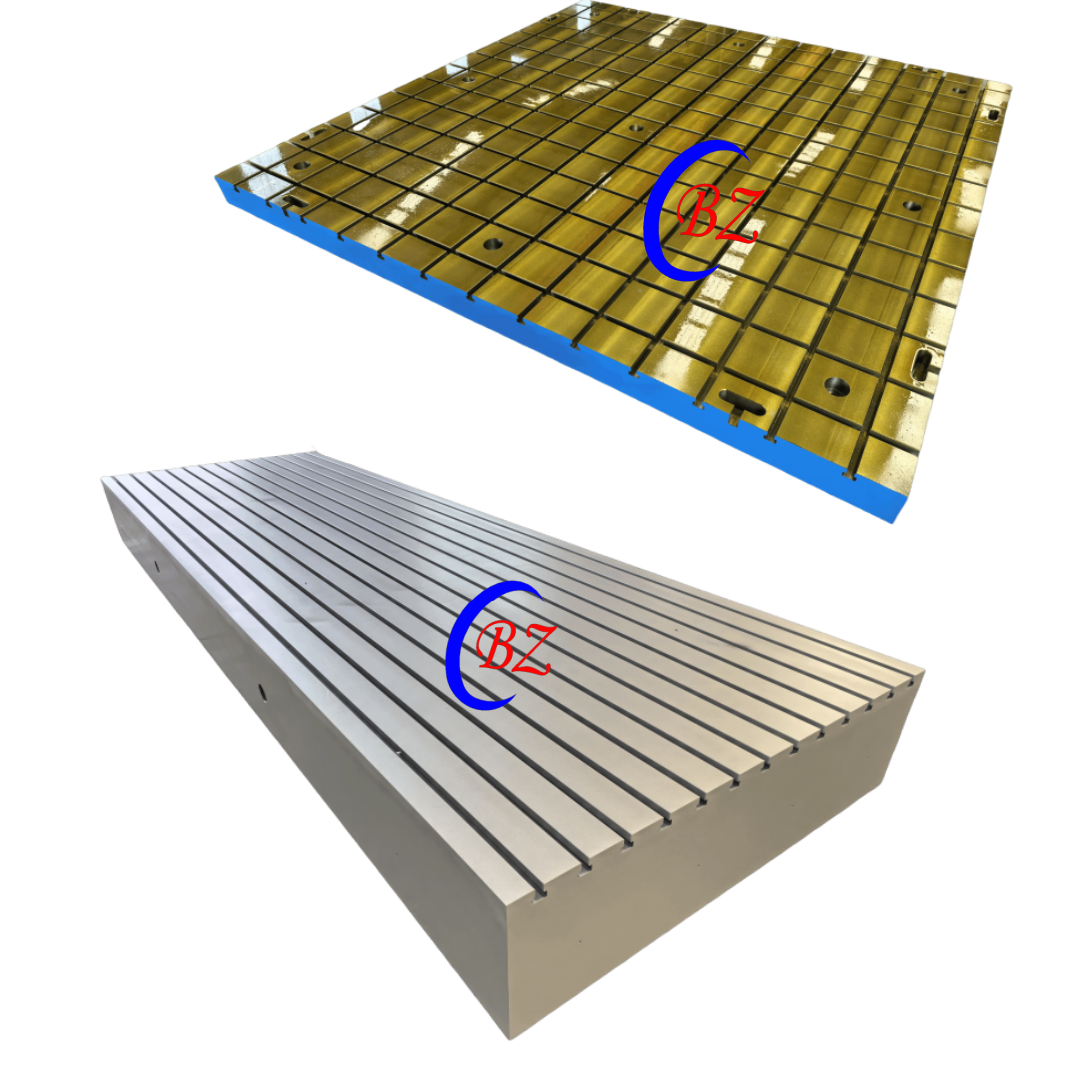BZC Cast Iron Surface Plate Platform Lapping Surface T Slot Base High Precision 0.05 Accuracy Multi-Purpose Durable Industrial