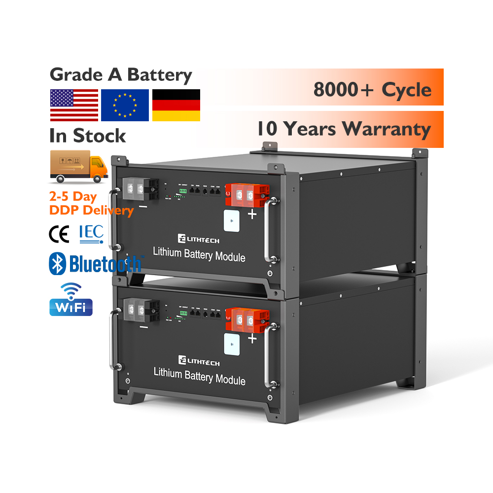 Germany Warehouse 51.2V 200Ah 10kWh Server Rack Battery WiFi Bluetooth Backup UPS Backup Grade a Cell LiFePO4 Battery Pack