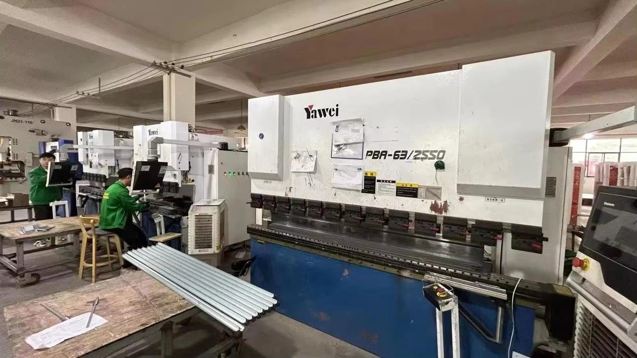 Metal bending process for solar mounting frames at Luzz Solar