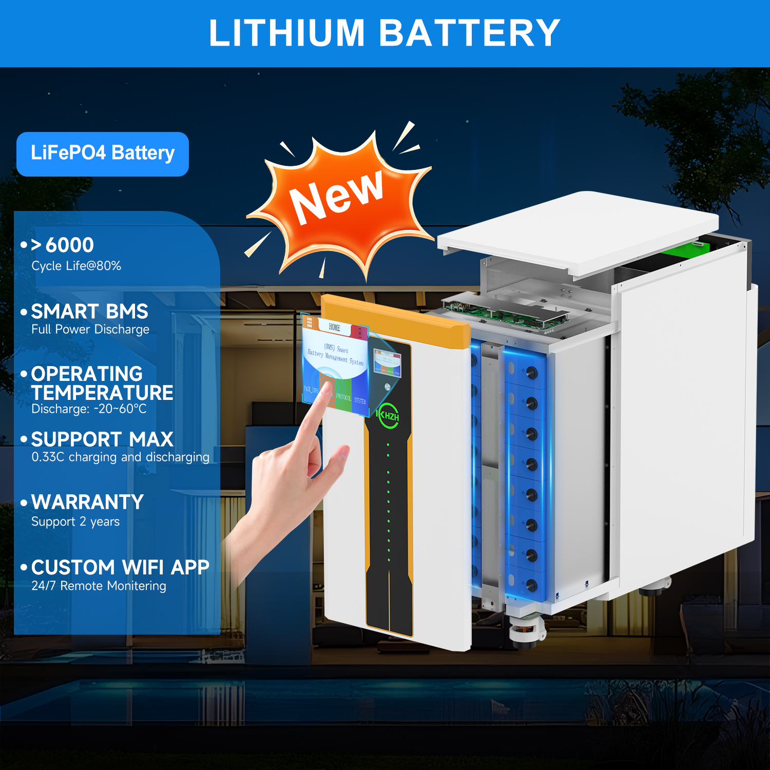 50Kwh Lithium Battery 40Kwh 48V Home Energy Storage System 51.2V 300Ah 560Ah 600Ah 15Kwh Solar Lifepo4 Batteries With Bms