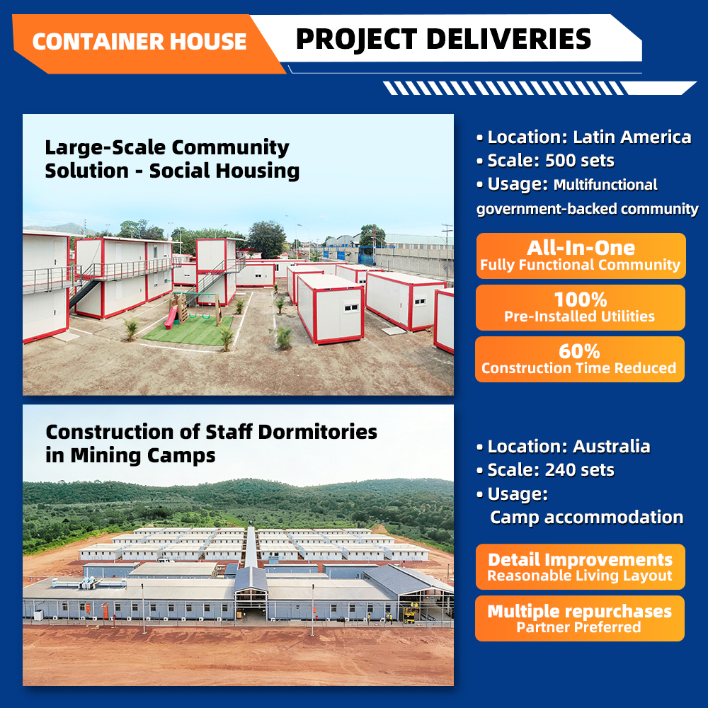 Best Selling Modern Black 2 Story Prefabricated Modular Flat Pack Steel Structure Container House for Construction Site Office