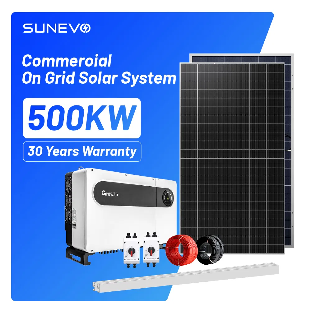 Sunevo on Grid Solar Power System Full Set 500kw 400kw 100kw Grid Tied Solar Systems Without Battery