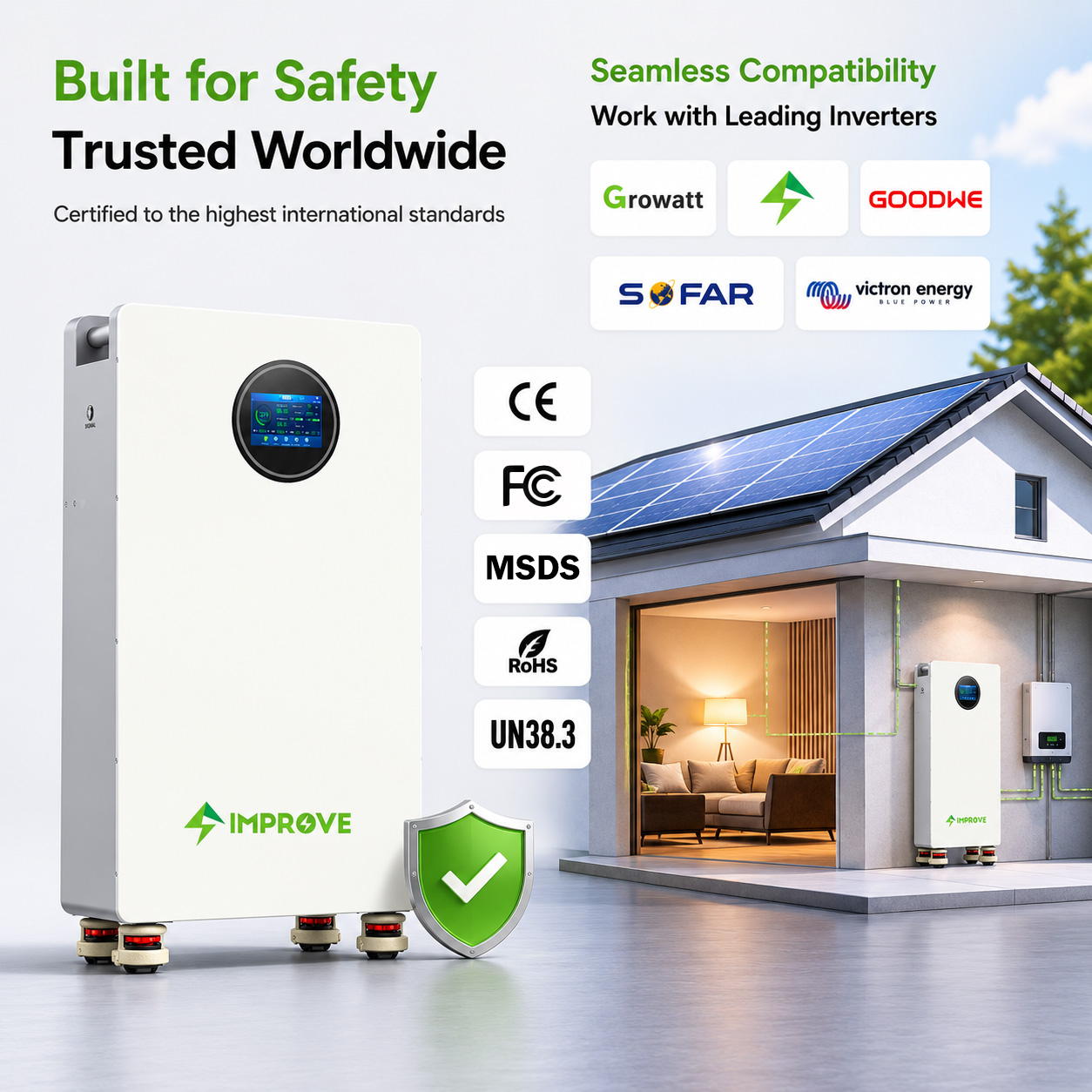 Full Range 16kwh LiFePO4 Battery 48V 51.2V Lithium 16kwh 32kWh 40kWh Home Solar Battery Energy Storage System One Stop Solution