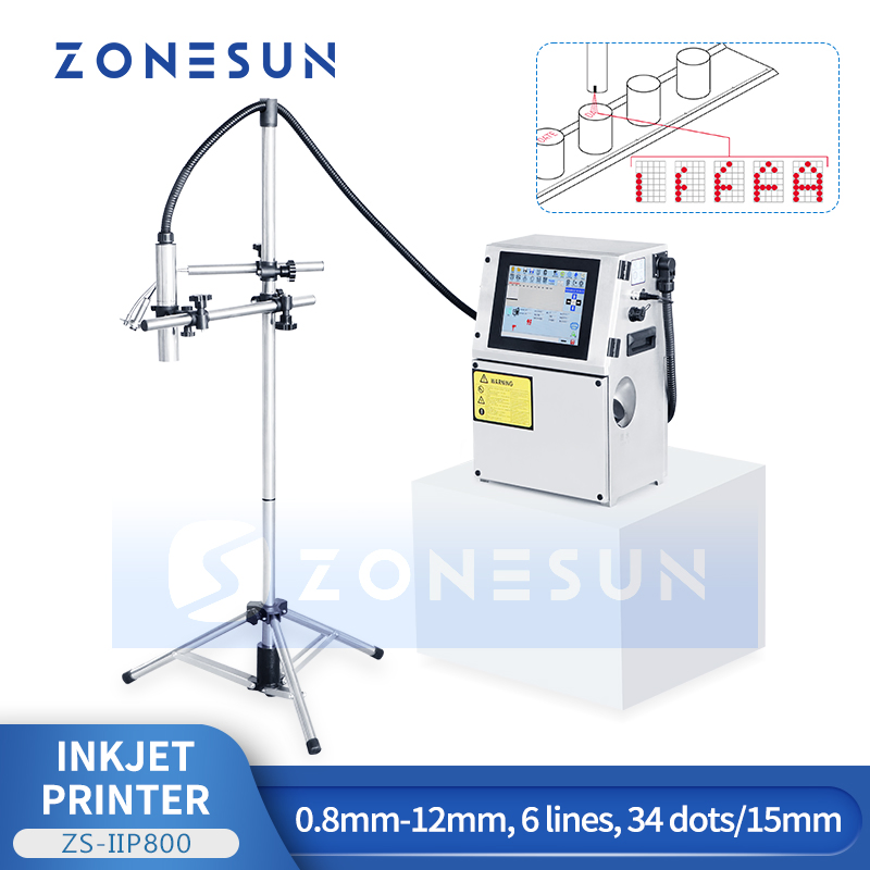 Zonesun Zs-Iip800inkjet Printer Digital Code Printing Machine Number Logo Date Coder for Glass Metal Steel Plastic PVC Carton Batch