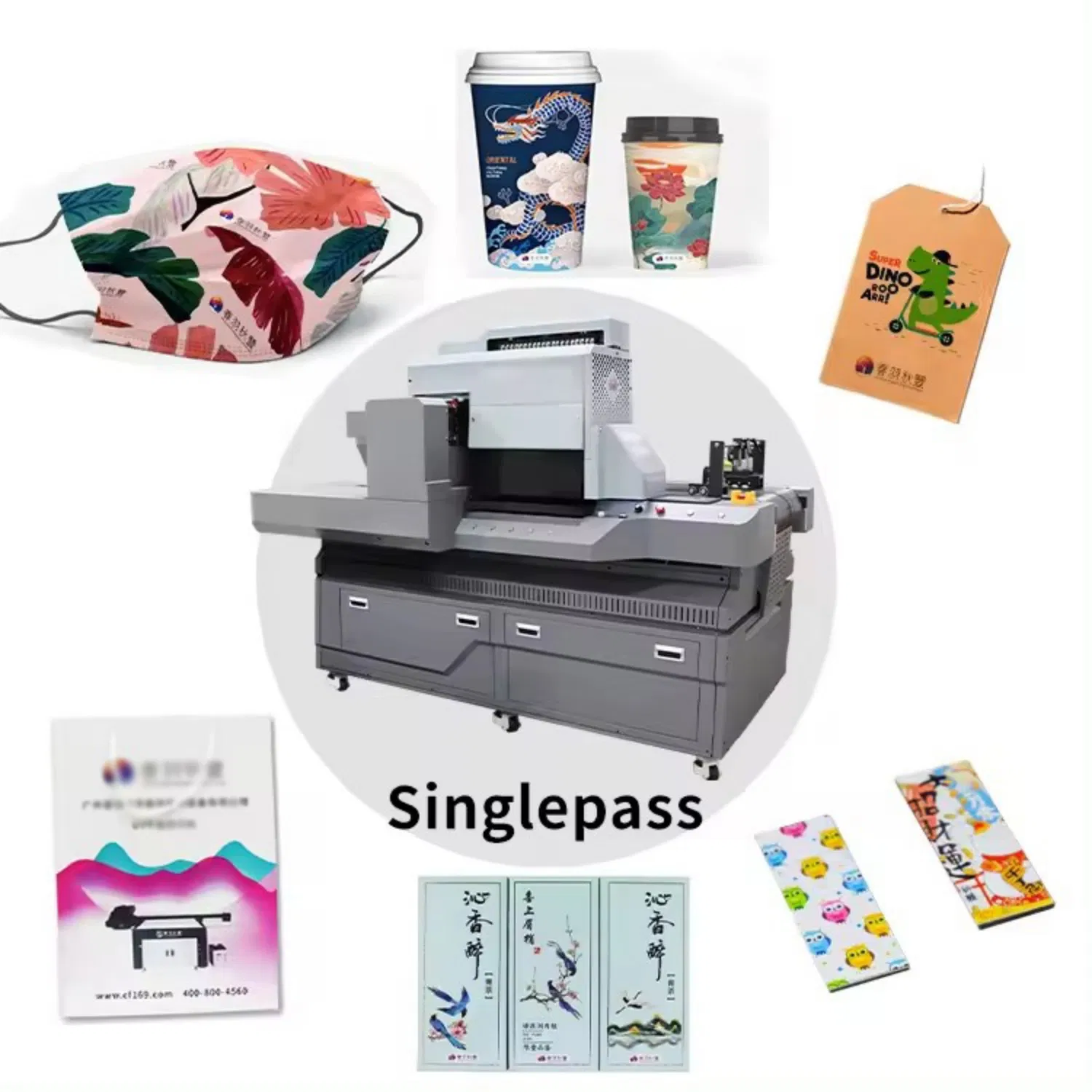 Industrial High-Speed Bag Paper Flatbed High Resolution One Pass UV Printer