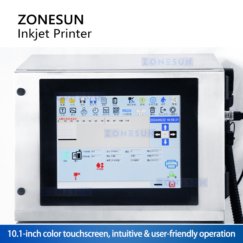 Zonesun Zs-Iip800inkjet Printer Digital Code Printing Machine Number Logo Date Coder for Glass Metal Steel Plastic PVC Carton Batch