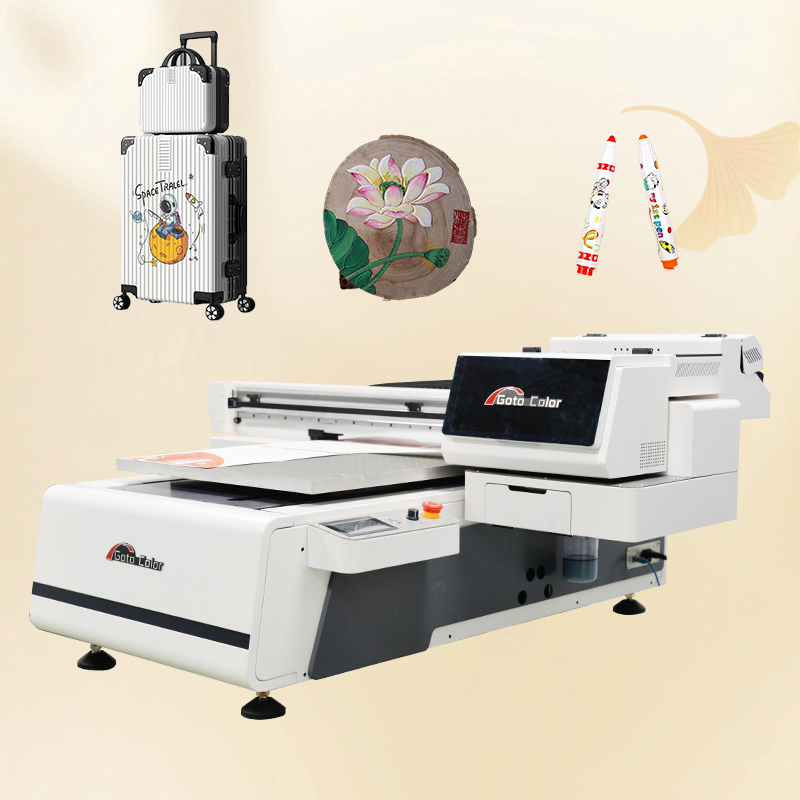 6090 UV Flatbed Printer Featuring Triple Printheads – Utilize Advanced Technology for Accurate Printing on All Surfaces!