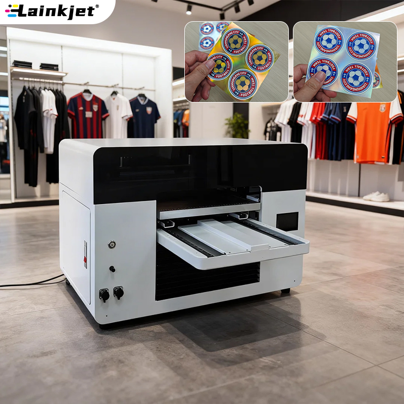 Lainkjet Industrial 4050 UV Flatbed Printer for TPU Silicone Effect 3D Logo Printing