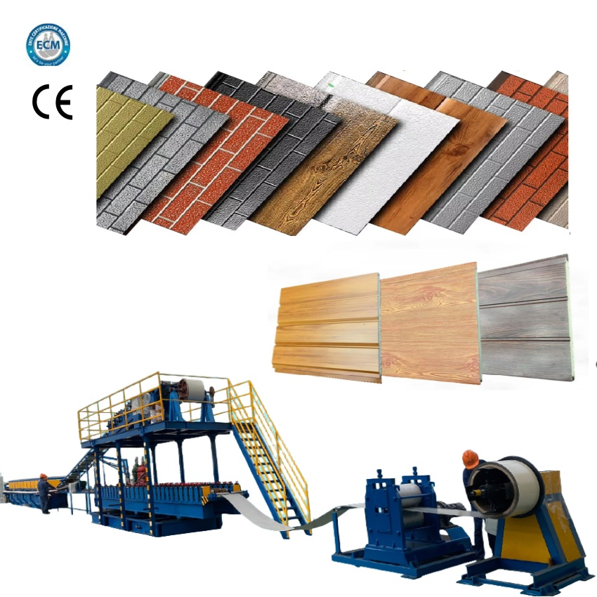 Metal Steel Sandwich Wall Panel Production Line of PU Wall Tile Roll Forming Machine for Sale Made in China