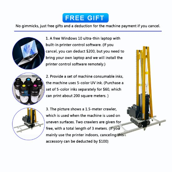 LC-A2 3D UV Wheeled Lightweight Foldable Design Brick Wall Printer