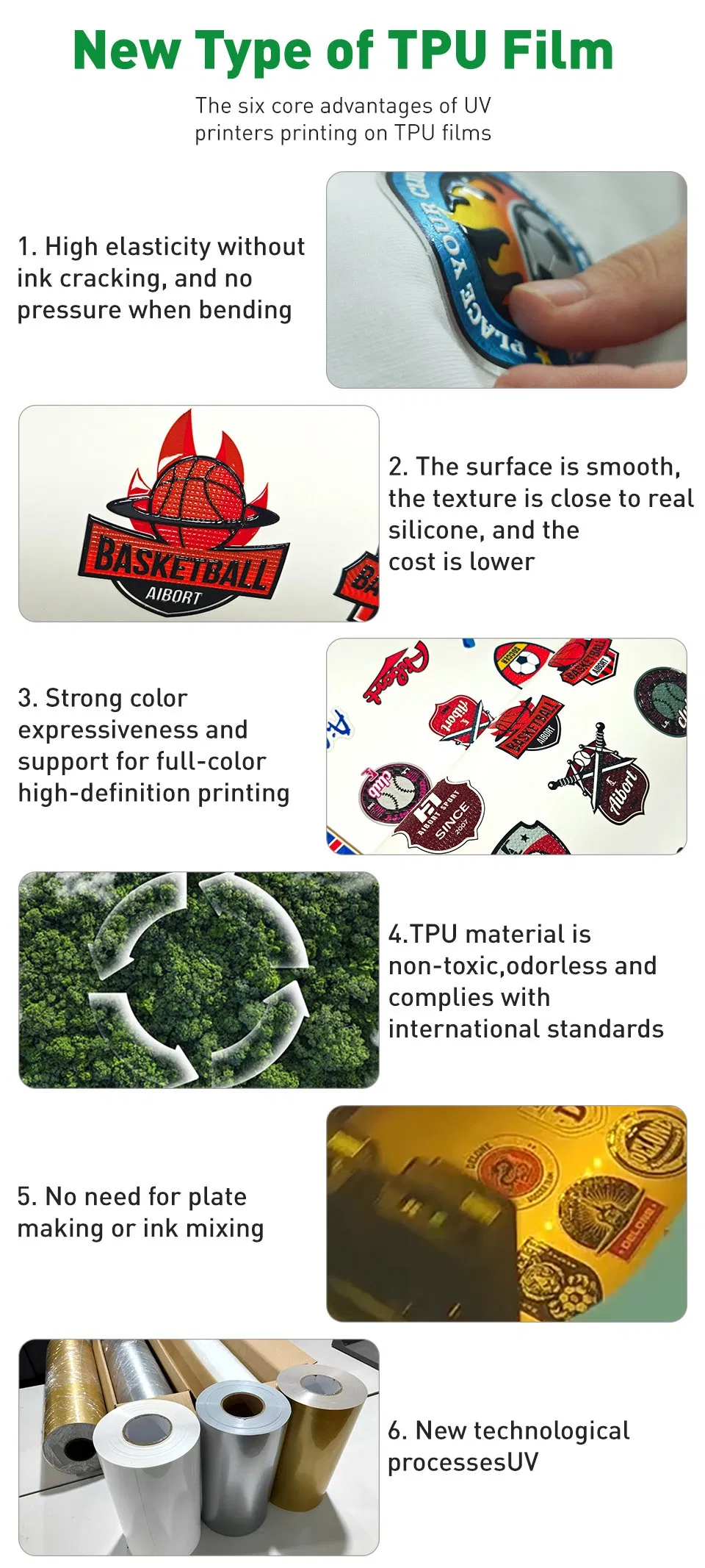 Lainkjet Industrial 4050 UV Flatbed Printer for TPU Silicone Effect 3D Logo Printing