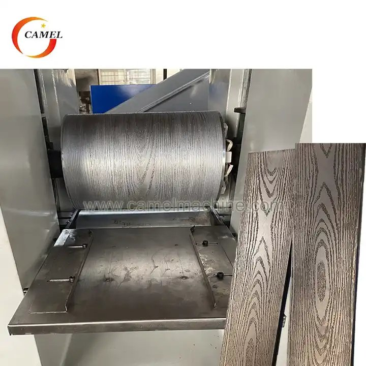 Decorative WPC Solid Wood Embossing Plate Profile Extruder Machine with Heat Press