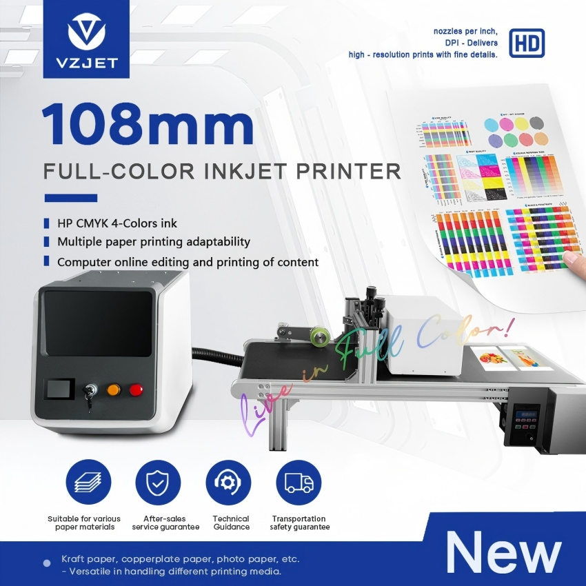 Digital Carton Pizza Box Printing Machine Kraft Paper Cardboard Corrugated Bag Cups Fan Package One Single Inkjet Pass Printer