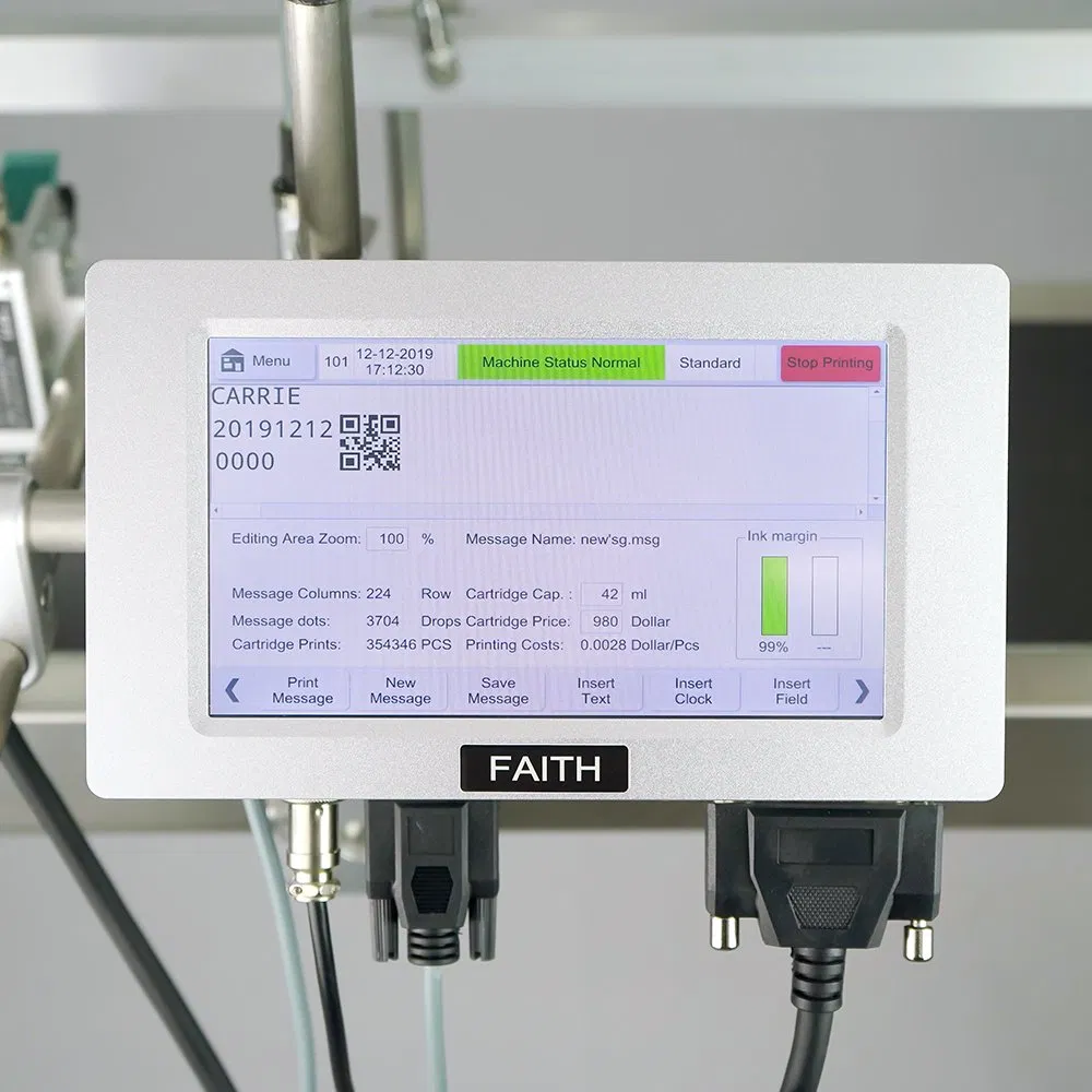 Faith Image Logo Date Inkjet Printer on Egg Carton Metal Envelope Surface Accuracy Definition