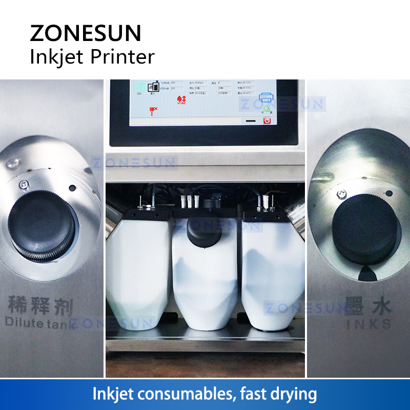 Zonesun Zs-Iip800inkjet Printer Digital Code Printing Machine Number Logo Date Coder for Glass Metal Steel Plastic PVC Carton Batch