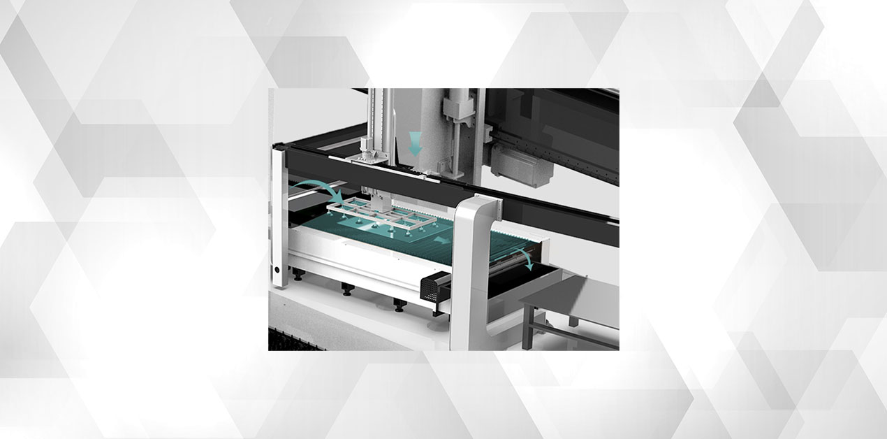Automatic unloading and stacking system