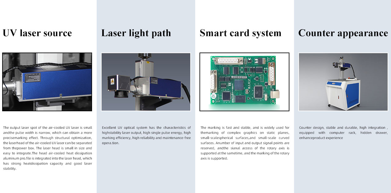 Blue and white special UV laser marking machine on aluminum plate