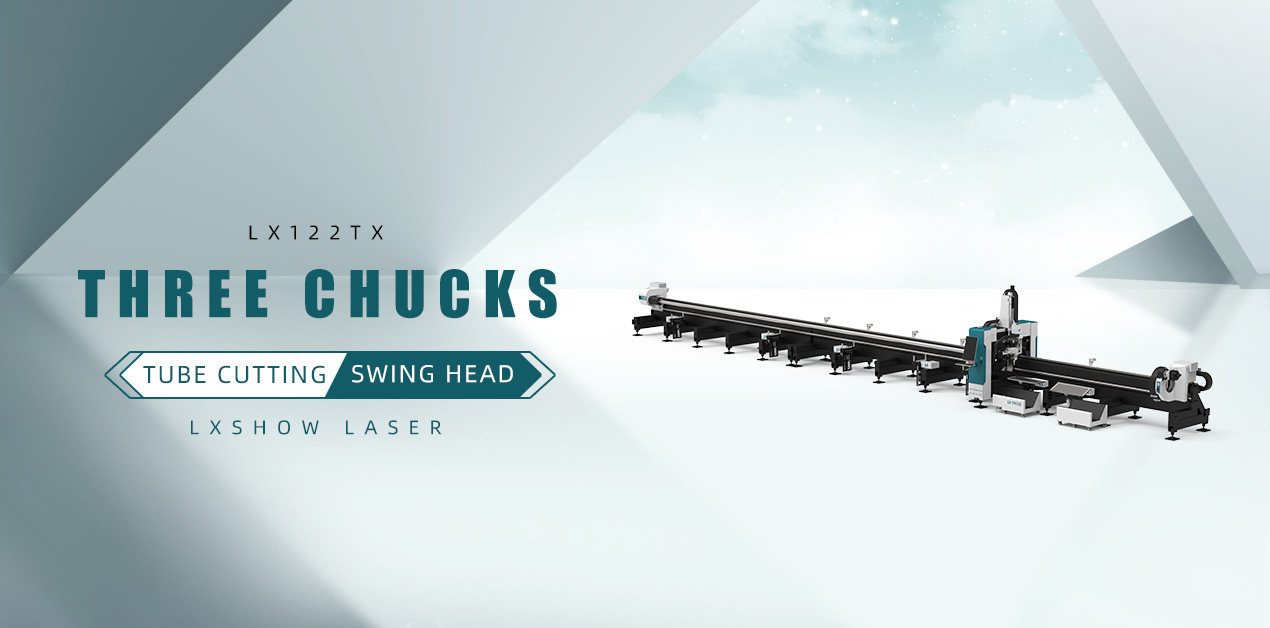 Three Chucks Tube Laser Cutting Machine with Swing Head 1