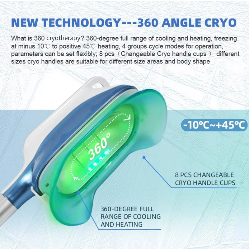 360 Cryo Cellulite Removal Fat Freezing RF Vacuum Cavitation Body Sculpting Cryotherapy Slimming Machine