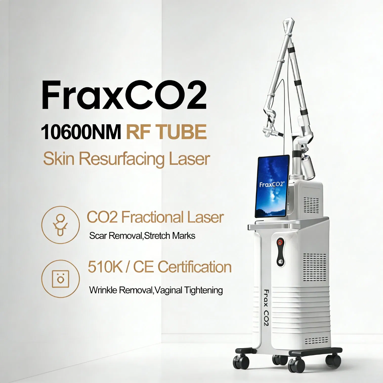 Ablative CO2 Laser Machine for Surgical Cutting and Skin Resurfacing 70W Fractional CO2 Laser Resurfacing for Professional Clinic Use