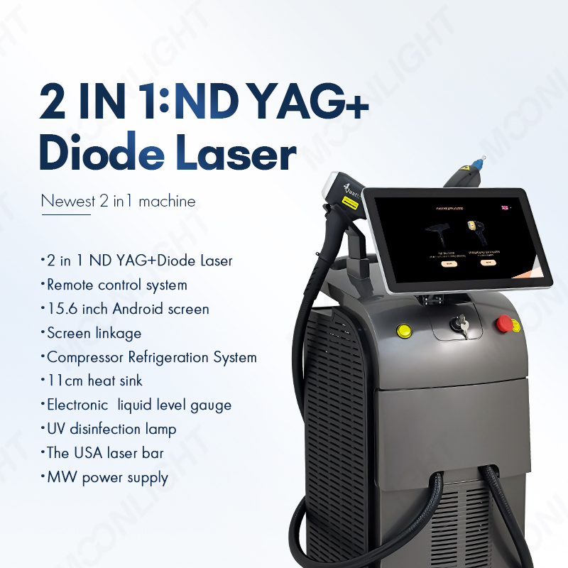 Titanium Diode Laser Hair Removal Machine ND YAG Laser Tattoo Removal Machine