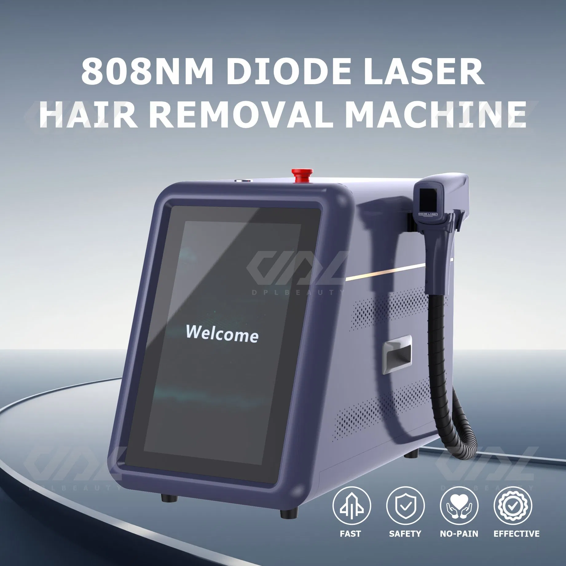Best Diode Laser Hair Removal Machine with Cooling System Desktop Model 2000W Power Compatible with Us/Au/EU Plugs
