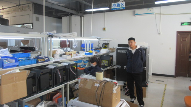 Quality inspection and functional testing of beauty equipment at Lyens Beauty