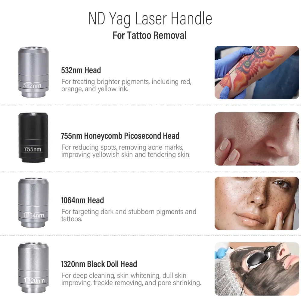 Picosecond ND YAG Diode Laser 2in1 Tattoo Hair Removal 3 Wavelengths Machine
