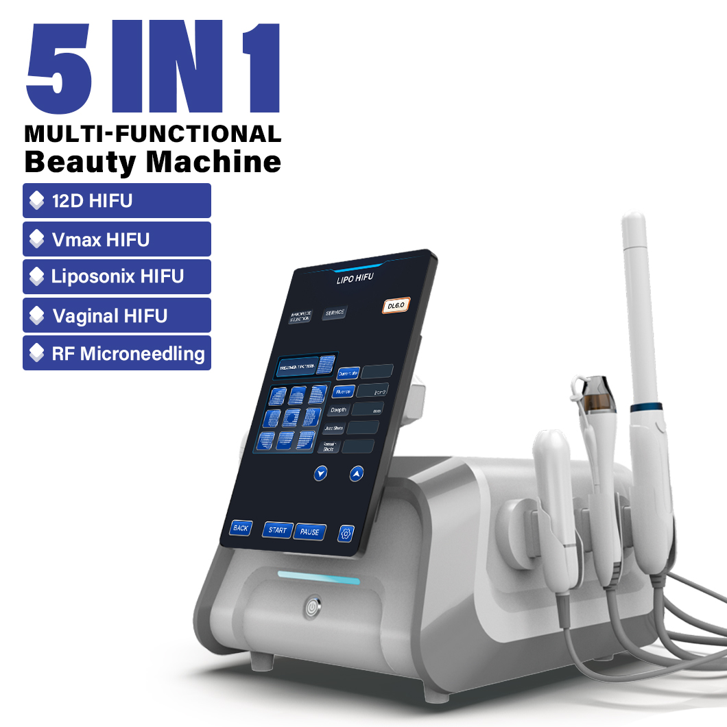 5 in 1 Multifunctional 12d HIFU Face Lifting Beauty Machine Portable Skin Tightening High Intensity Focused Ultrasound Machine