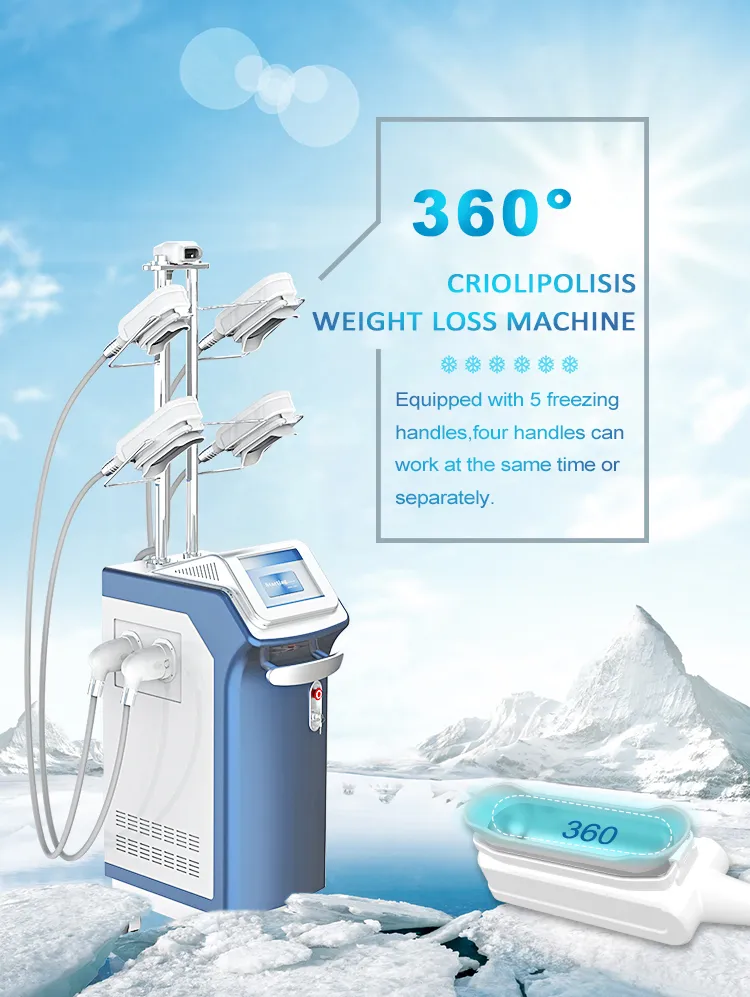 Cryolipolysis Machine with 4 Handles Uses RF Technology for Fat Freezing Suitable
