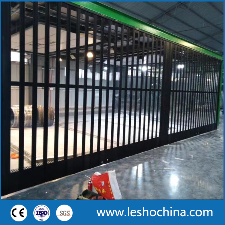 Aluminum Curved Frame Polycarbonate Crystal Transparent Clear Full View PC Horizontal Accordion Folding Sliding Door for Shopfront Store Front Shopping Mall