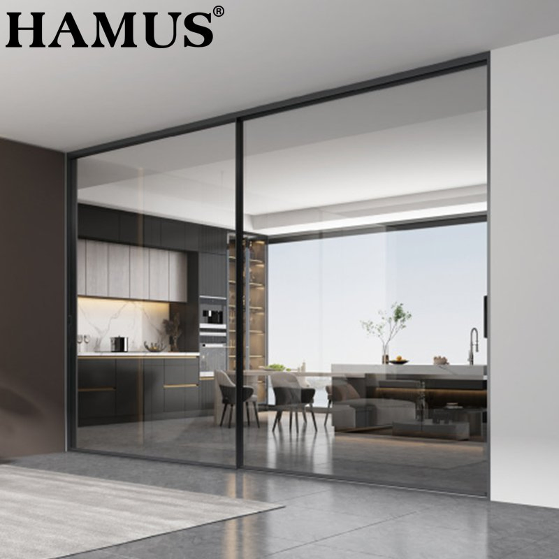 Thermal Break Double Glazed Glass Professional Project Support Aluminium Sliding Door