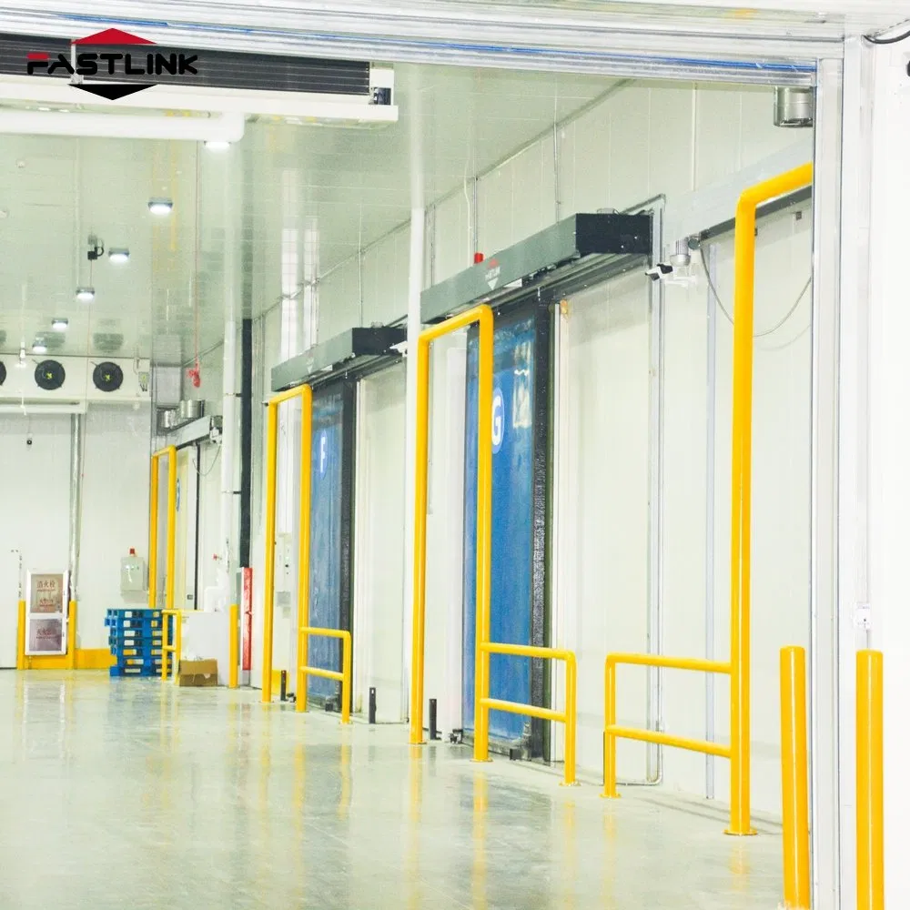 Fastlink New Product Warehouse Modern Aluminium Windproof Insulation PVC High Speed Cold Room Sliding Doors