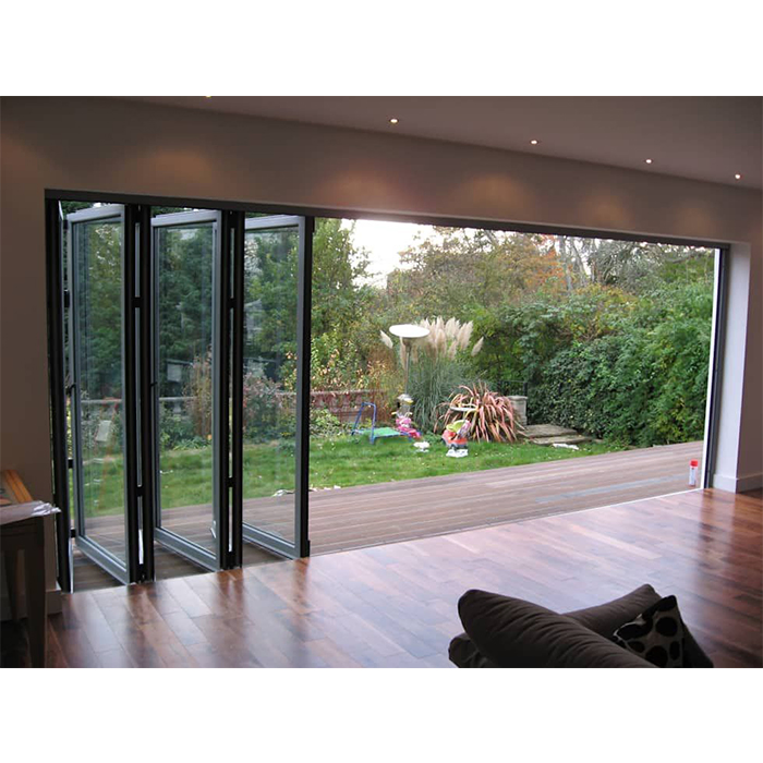 6 Panel Patio Door Design Aluminum Bi-Fold Folding Doors for Home Shopfront