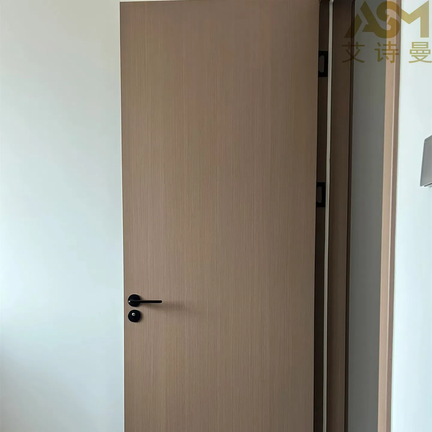 Standard Custom House Concealed Room Aluminum Profiles Invisible Interior Arched Walnut Wooden Door