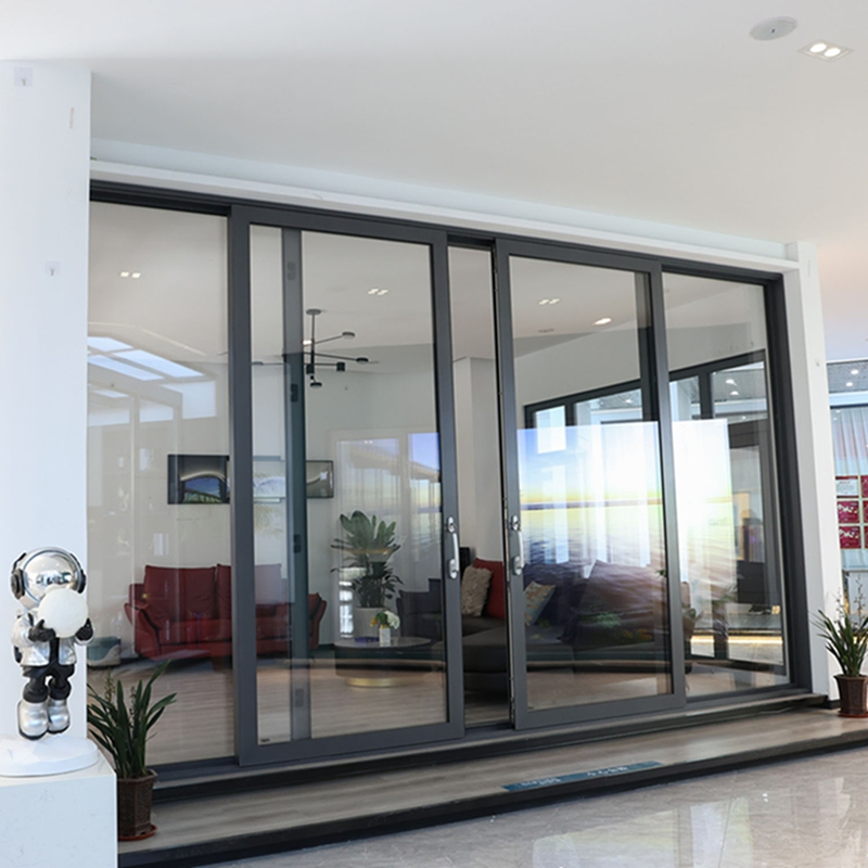 Baiyiyuan Thermal Break Aluminum Profile Custom-Built Building Material Iron Double Glass Door Decoration Steel Structure Door Heavy Sliding Door