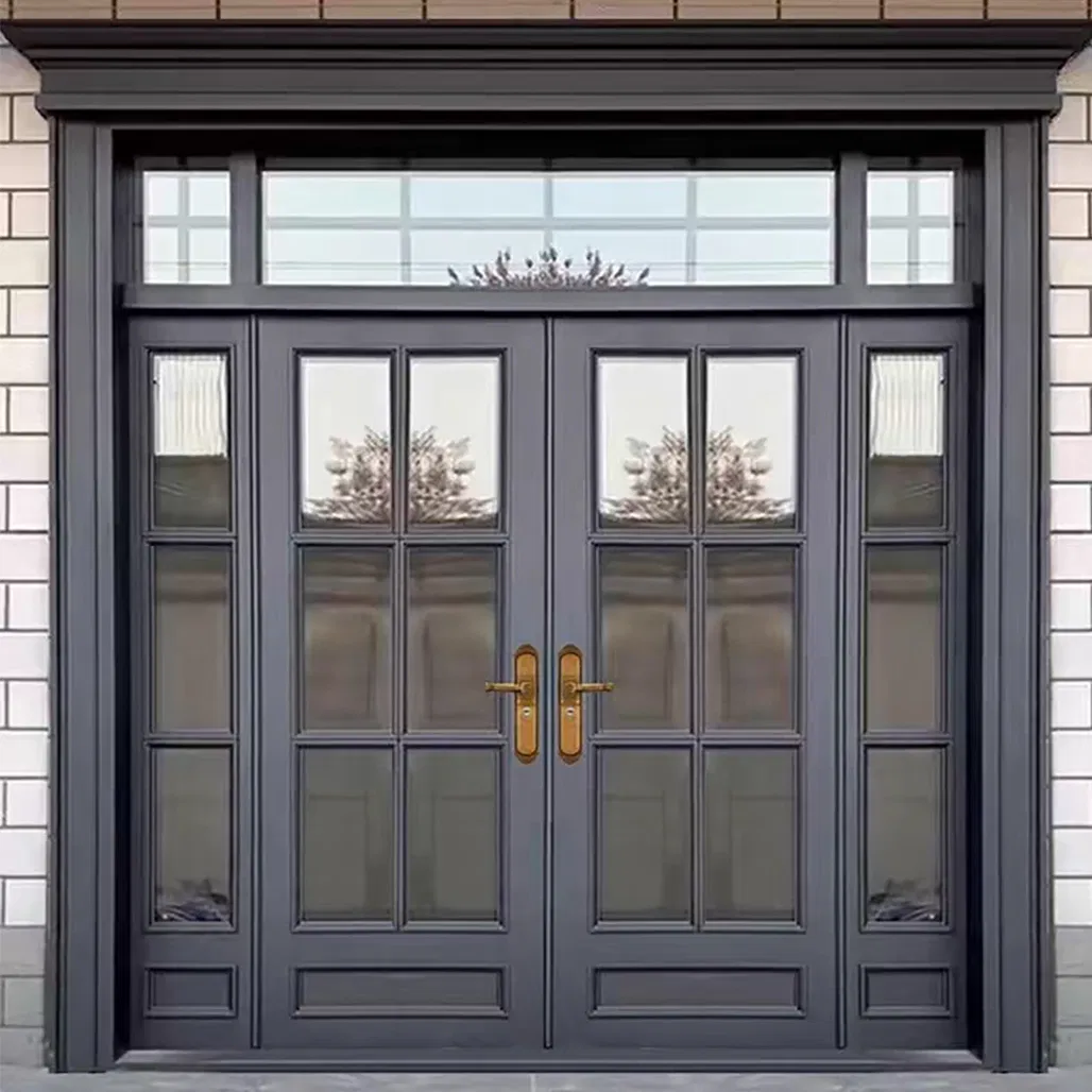 Soundproof Traditional Design Glass Customization Aluminum Interior French Doors Double Open Casement Door