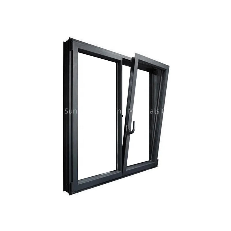 Custom Size Double Glazing Thermal Break Aluminium Profile Single Hung Windows for House