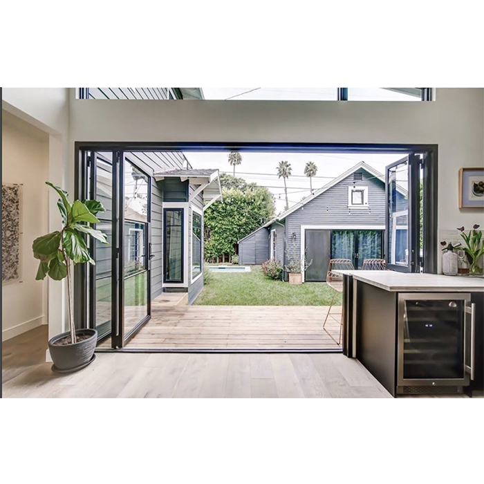 Top Bright Exterior Strong Aluminium Folding Doors with Double Glazing for Home Shopfront