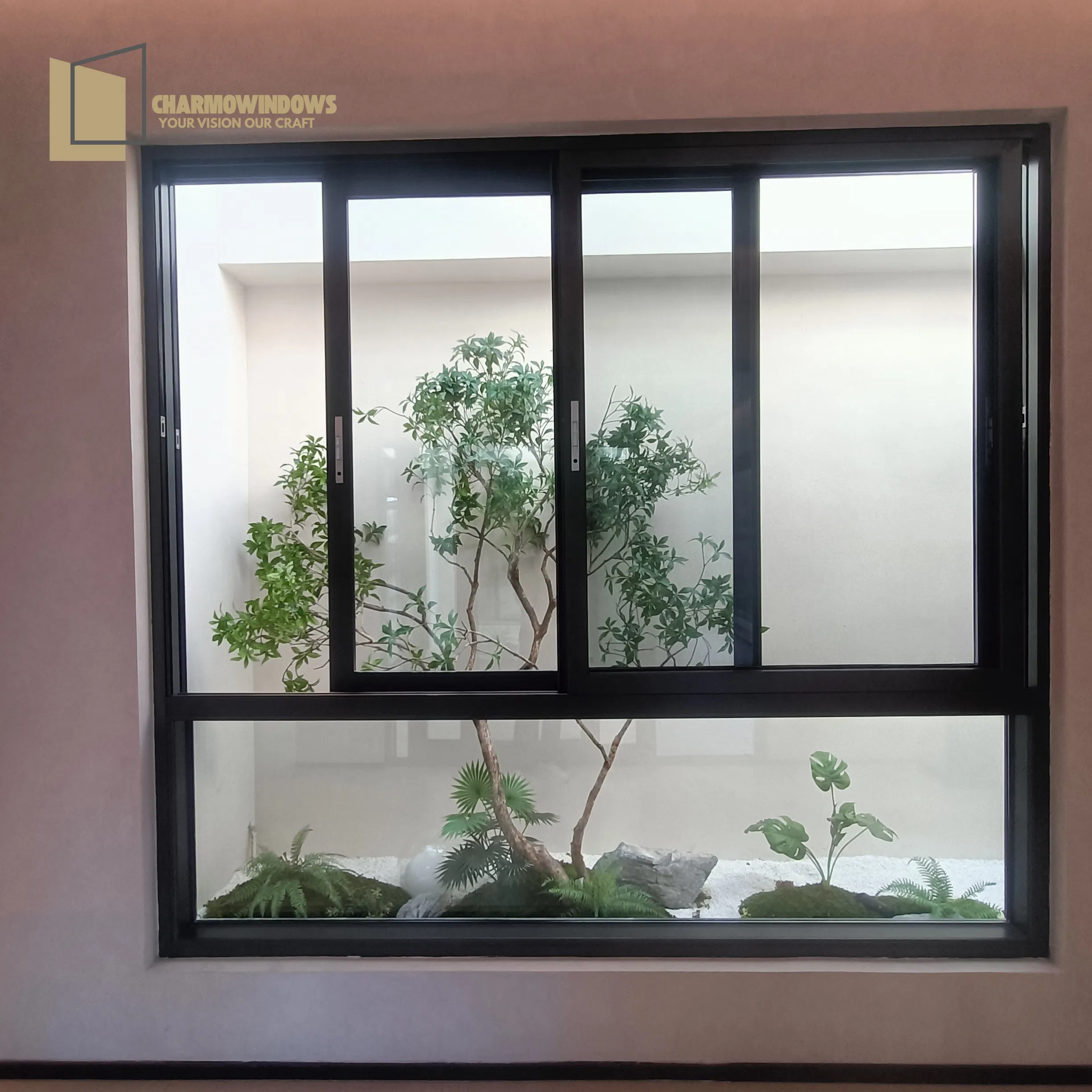 6063-T5 Aluminum Frame Sliding Window with Double Glazed Tempered Glass Low-E Coating Custom Size Options Two Opening Styles Personalized Color