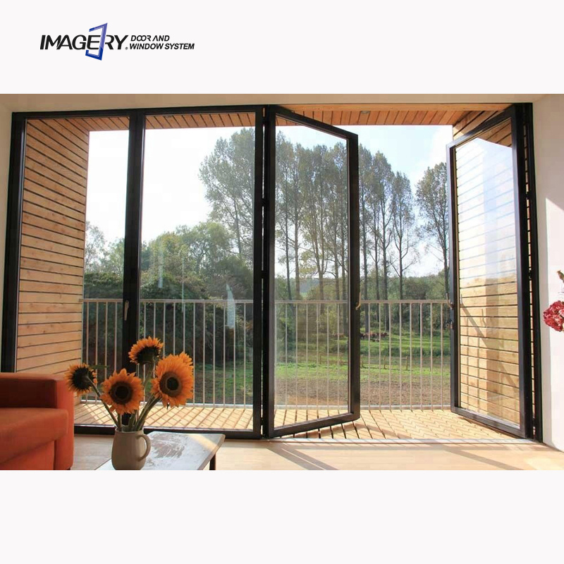 Storm Resistant Protection Patio Bi Folding Aluminium Bifold Door for Residential