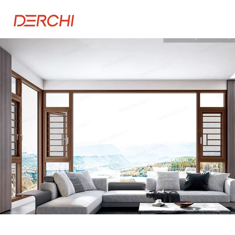 New Design Modern Standard Size Custom Aluminum Frame Swing Bathroom Casement Window Alu Clad Windows