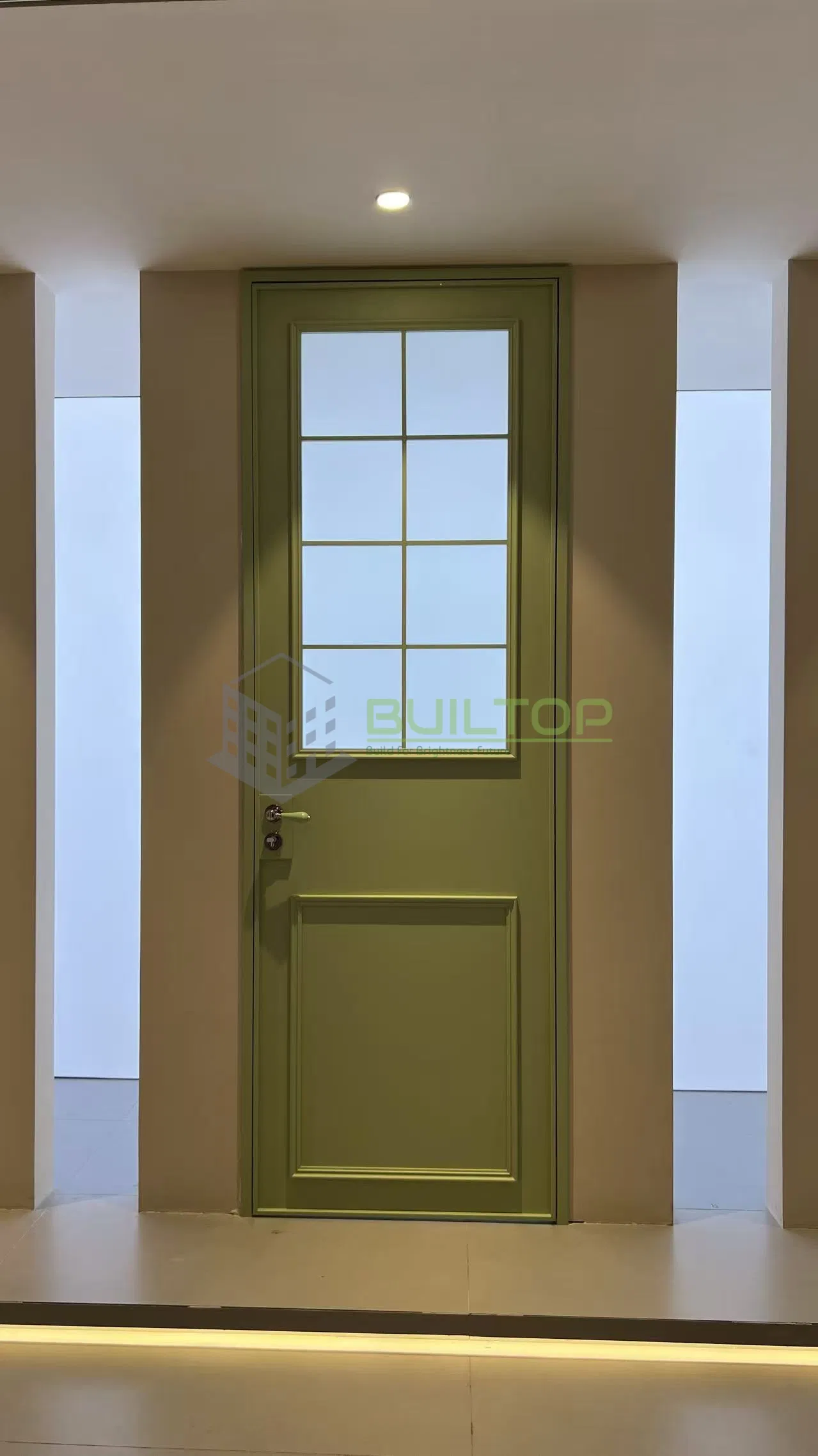 Interior Kitchen Door Aluminum Casement Dutch Glass Door Flush Modern