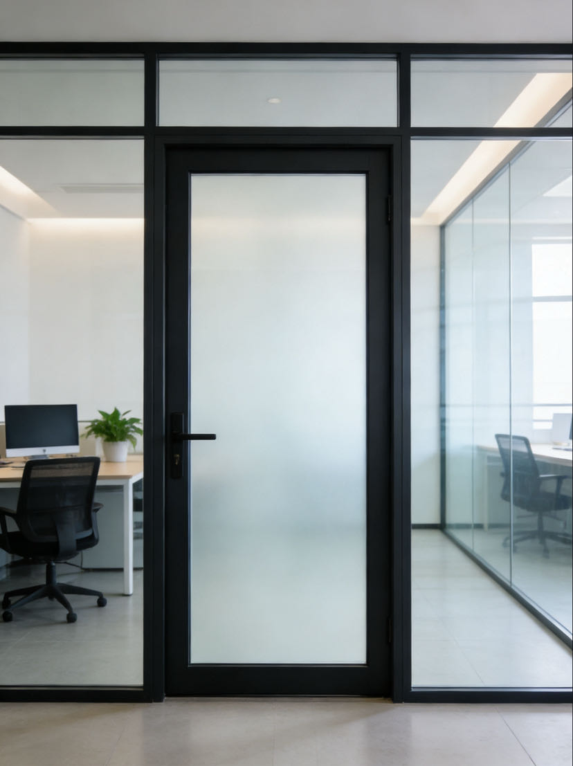 Thermal Break Aluminum Storm Door Insulated Double Layer Glass Windproof Cold Resistant Exterior Door