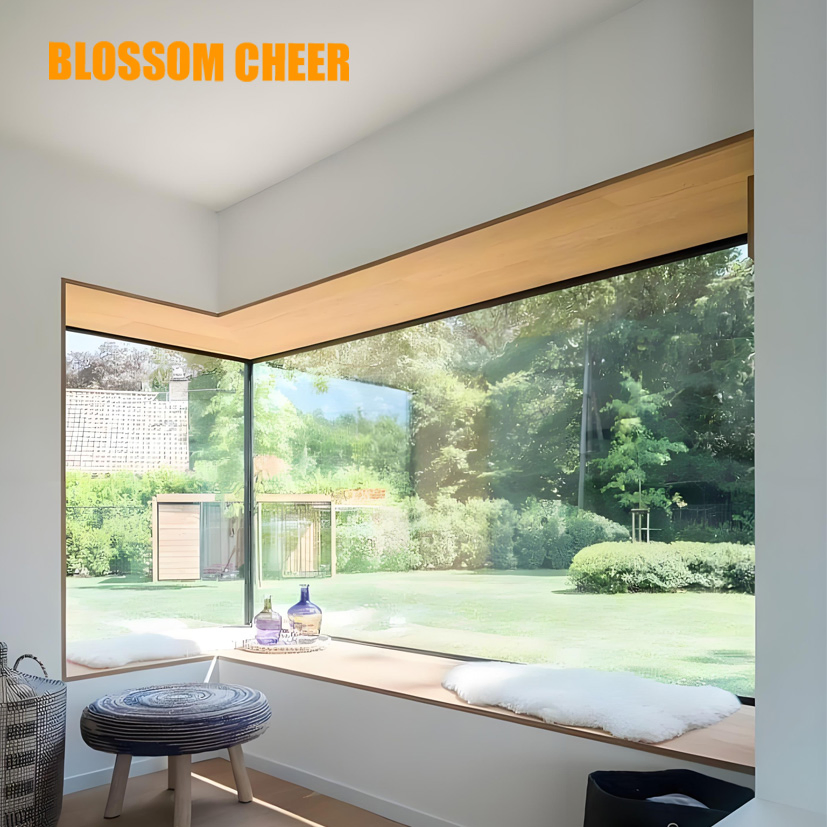 Modern Residential Partitioning Thermal Insulation Tempered Glass Aluminum Metal Fixed Picture Window